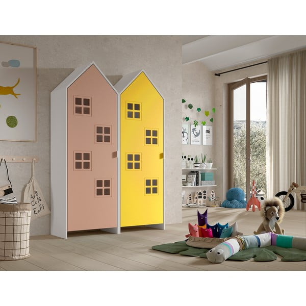 Детски гардероб в жълт и розов цвят 115x171,5 cm CASAMI BRUGES – Vipack-image-1