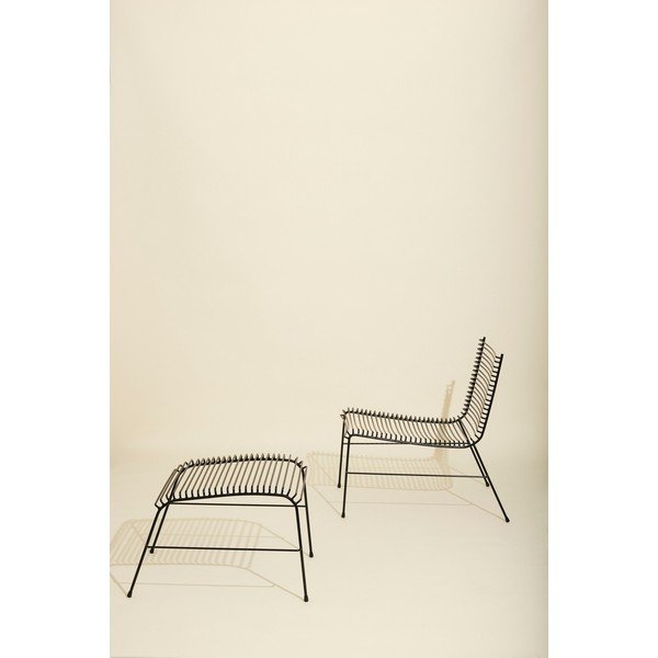 Черно метално градинско кресло String – Hübsch-image-3