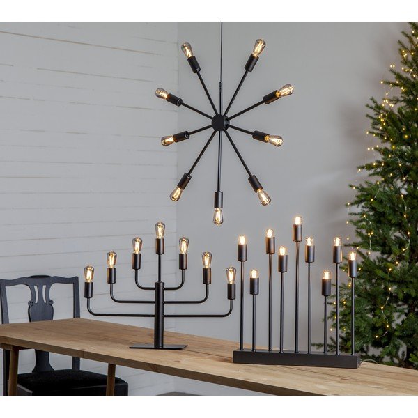 Černý LED svícen Best Season Pix, výška 50 cm-image-1