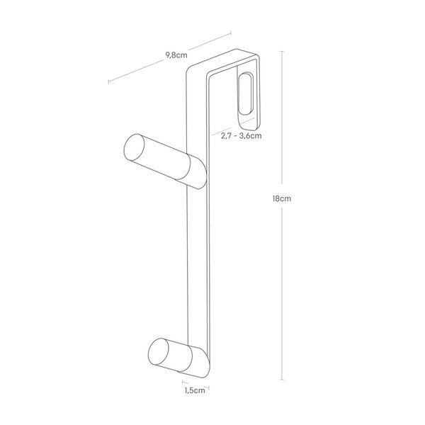 Бяла метална закачалка за врата 1,5 cm Tower - YAMAZAKI-image-4