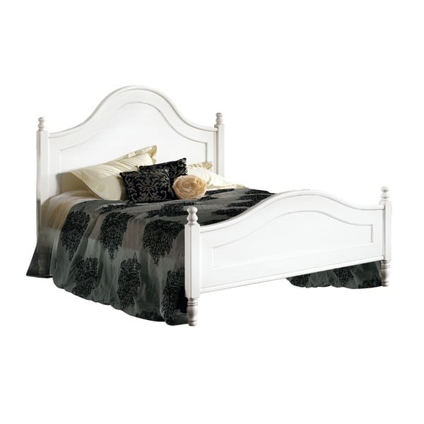 Bílá dřevěná dvoulůžková postel Castagnetti Venezia, 160 x 200 cm