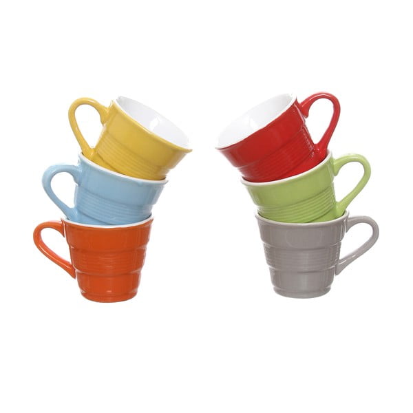 Комплект от 6 керамични чаши за кафе с поднос - Kasanova
