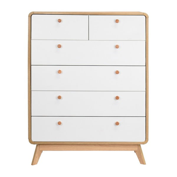 Бяло-естествен висок скрин от декор от дъб  81x104 cm Caitlin – Støraa-image-3