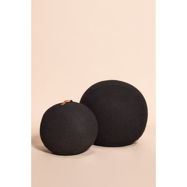 Черен пуф Gudmund, ø 75 cm Mochi - Hübsch-image-3