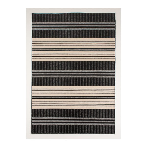 Černo-béžový koberec vhodný do exteriéru Opal, 150 x 80 cm