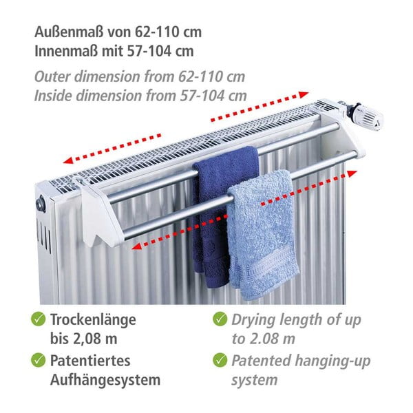Регулируема сушилня за дрехи за радиатор Standard - Wenko-image-2