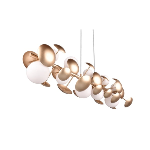 Висяща лампа със стъклен абажур в златисто-бяло Bubble - Trio Select-image-3