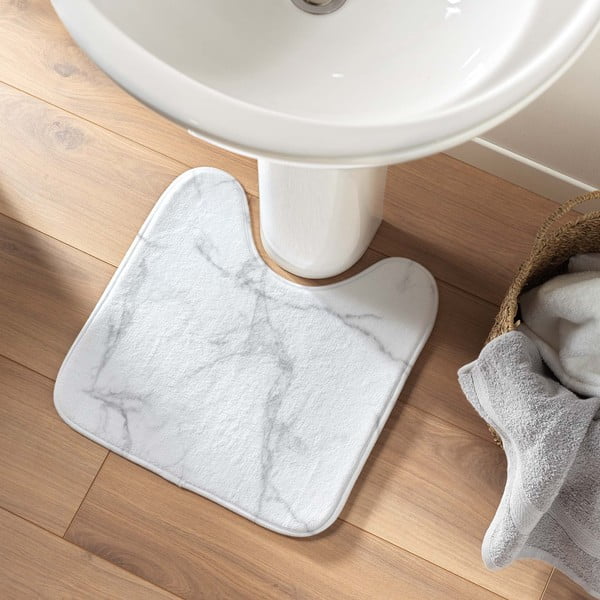 Бяло-сив килим за баня WC 45x45 cm Marbre – douceur d'intérieur-image-1