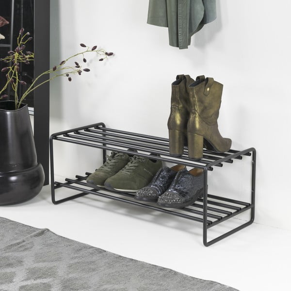 Черен метален шкаф за обувки Clint - Spinder Design-image-3