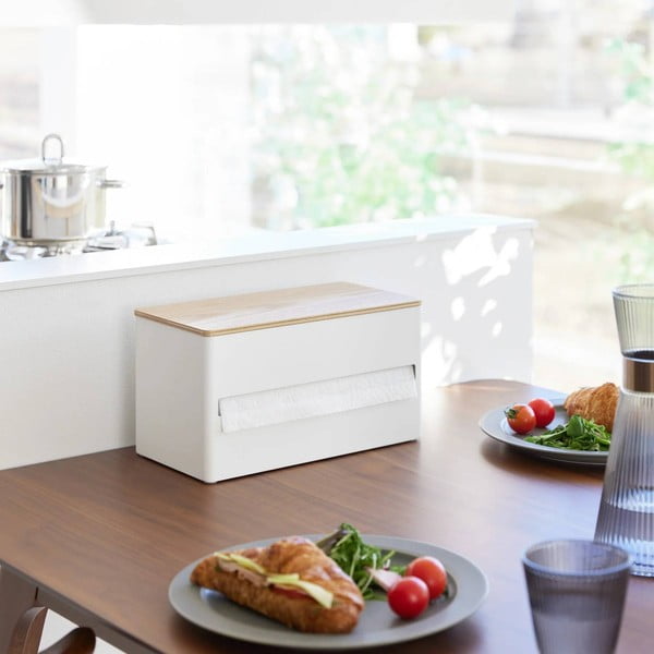 Бяла метална стойка за кухненска хартия Rin – YAMAZAKI-image-1