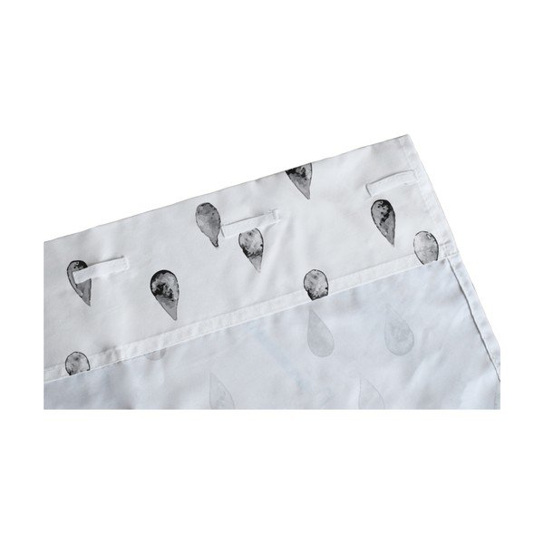 Бяла детска завеса от памучен сатен 110x250 cm Bunnies in the Rain – Butter Kings-image-2