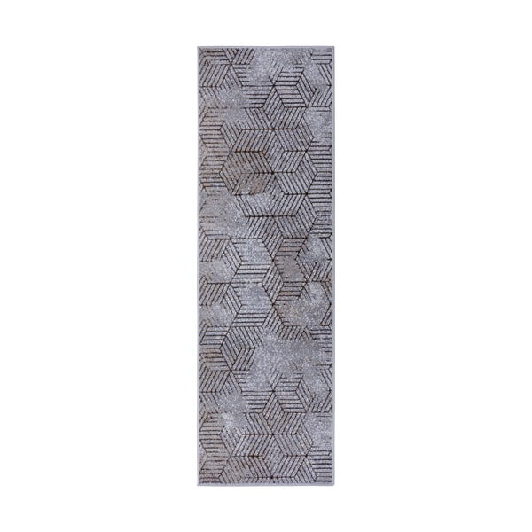 Сив мокет Lux , 70 x 400 cm Polygon - Hanse Home