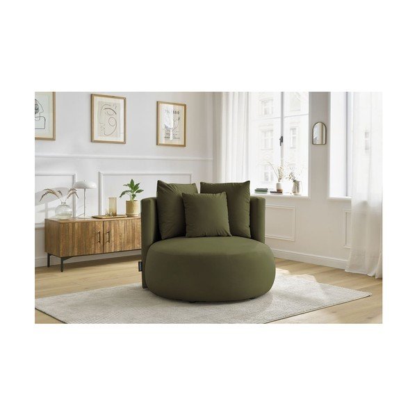 Зелено кадифено кресло Cesar – Bobochic Paris-image-1