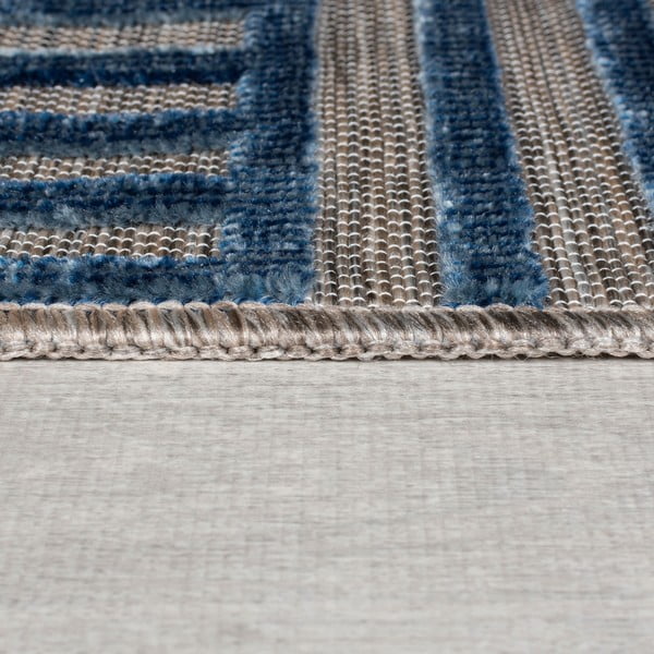 Тъмносин килим за открито и закрито 120x170 cm Vigo Blocks – Flair Rugs-image-4