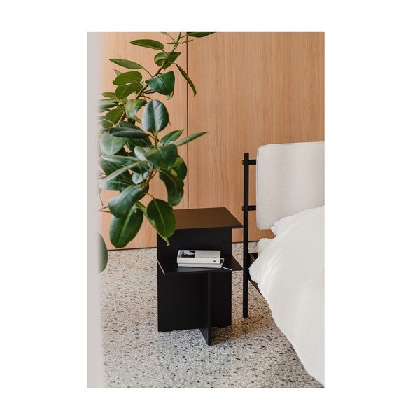 Черно нощно шкафче с рафтове Atik – noo.ma-image-1