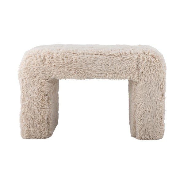 Бежова табуретка от изкуствен косъм Bobbie – Bloomingville