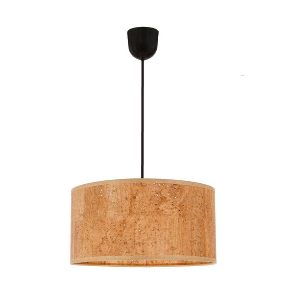 Кафява висяща лампа в цвят коняк с текстилен абажур ø 30 cm Ecoline - Candellux Lighting