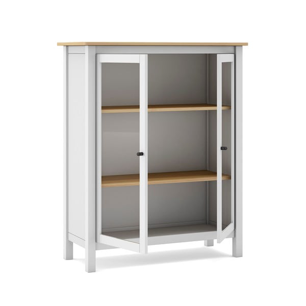 Витрина от бяла/естествена борова дървесина 90x110 cm Misti - Marckeric-image-4