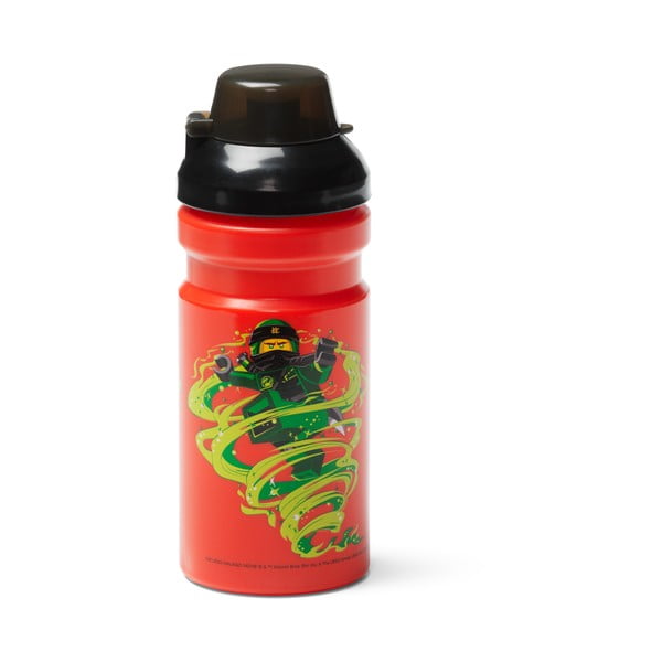 Червена бутилка за вода с черен капак Ninjago, 390 ml Ninjago Classic - LEGO®