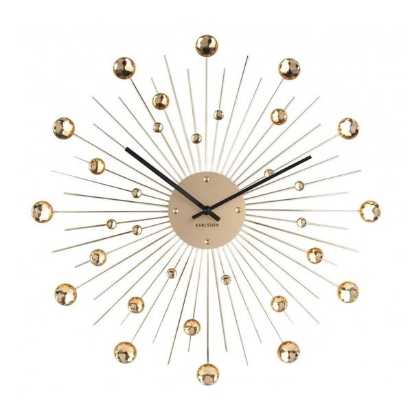 Стенен часовник от златни кристали Sunburst - Karlsson