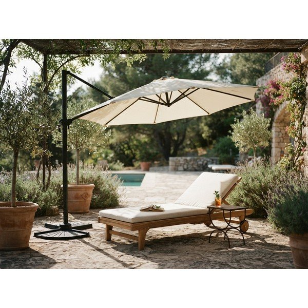 Кремав чадър 300x300 cm Deluxe – Garden Pleasure-image-1