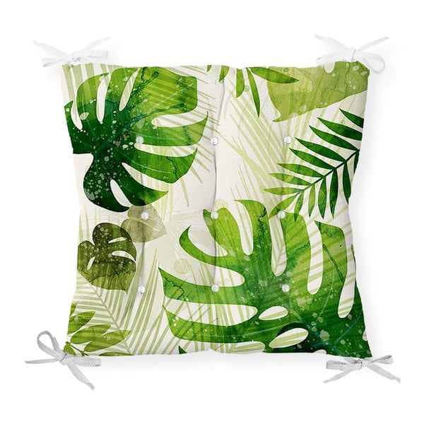 Възглавница за сядане от памучна смес Monstera, 40 x 40 cm - Minimalist Cushion Covers