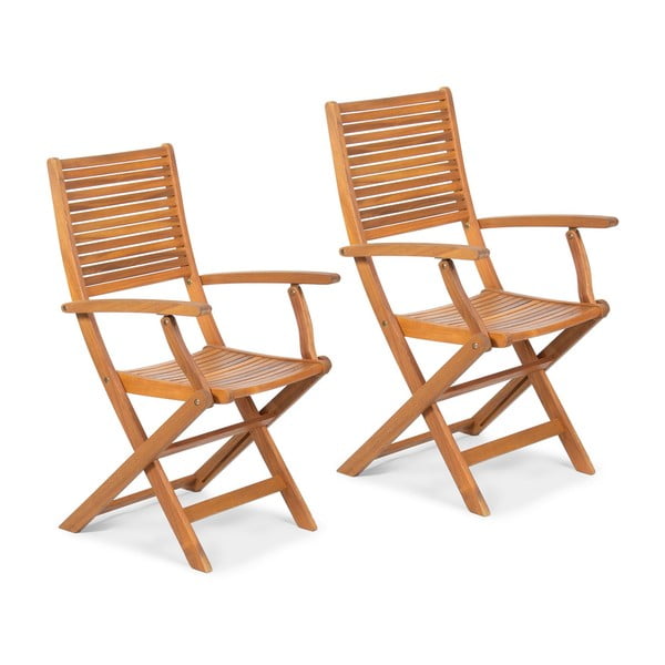Комплект от 2 сгъваеми градински стола от акациева дървесина - Fieldmann