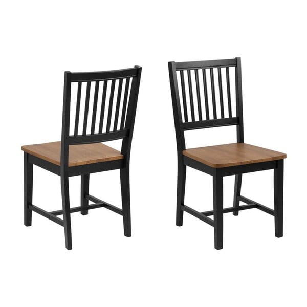 Комплект от 2 кафяви и черни трапезни стола Brisbane - Actona