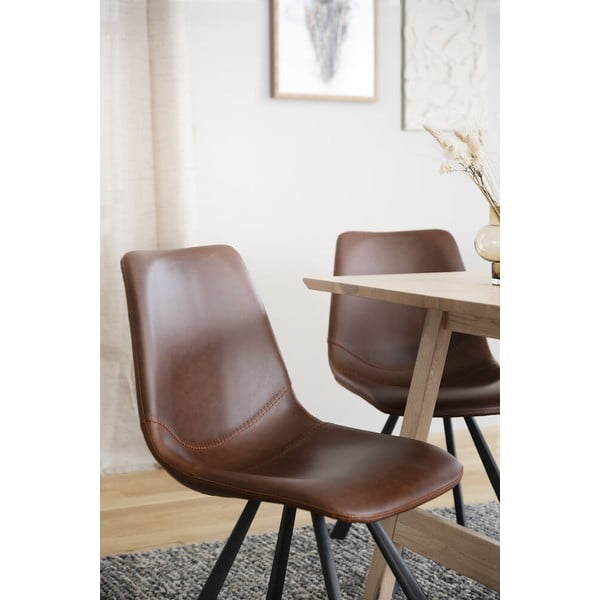 Кафяв трапезен стол с черни крака Alpha - Rowico-image-2