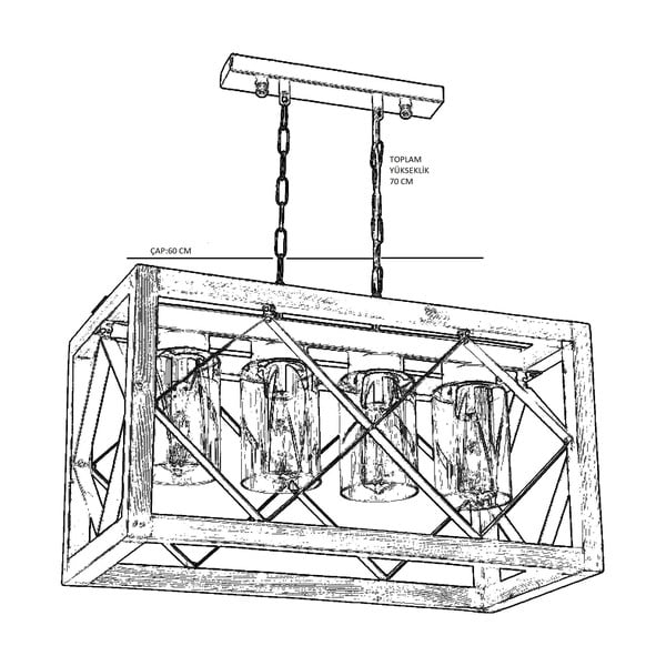 Висяща лампа от габър Zikzak Camlı 4lü - Opviq lights-image-1