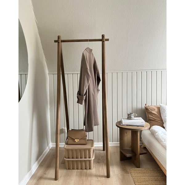 Кафяв шкаф за дрехи от борова дървесина Hongi - Karup Design-image-4