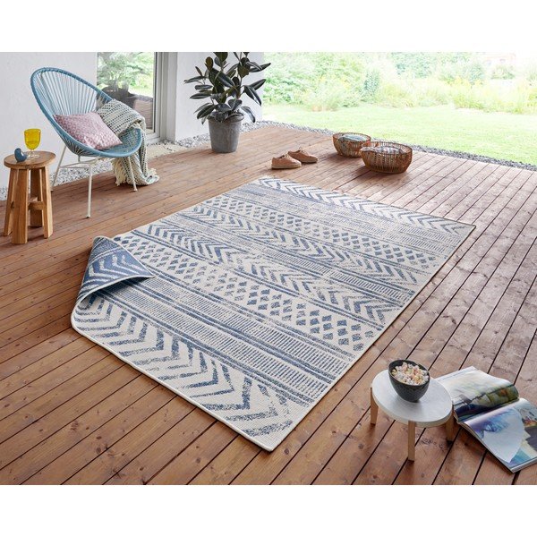 Синьо-кремав килим на открито , 200 x 290 cm Biri - NORTHRUGS-image-1