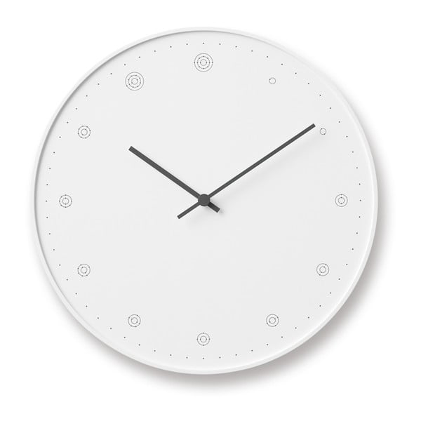 Bílé nástěnné hodiny Lemnos Clock Molecule, ⌀ 29 cm