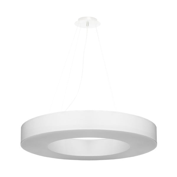 Бяло висящо осветително тяло с текстилен абажур ø 70 cm Galata Slim – Nice Lamps