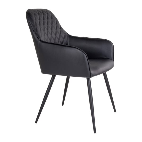 Черни тапицирани трапезни столове в комплект с подлакътници 2 бр. Harbo – House Nordic-image-3