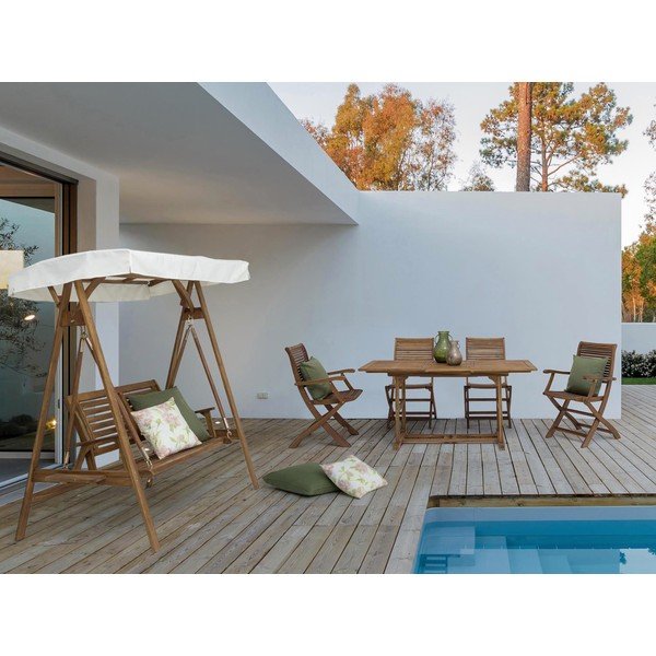 Градинска люлка от масивно дърво в естествен цвят Noemi – Bizzotto-image-1