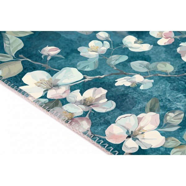 Син килим подходящ за пране 50x80 cm Bloom – Vitaus-image-1