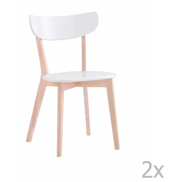 Sada 2 bílých židlí z dubového dřeva  Folke Sanna