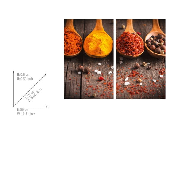 Капаци за печки от закалено стъкло в комплект от 2 броя 52x30 cm Curry - Allstar-image-2