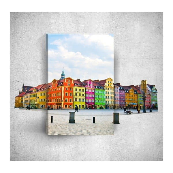 Nástěnný 3D obraz Mosticx Colourful Buildings, 40 x 60 cm