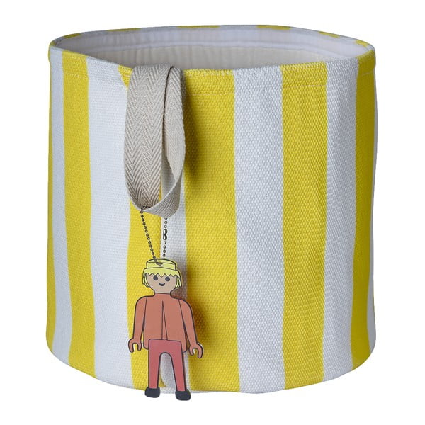 Жълта текстилна детска кошница за играчки ø 30x28 cm Stripes – Playmobil