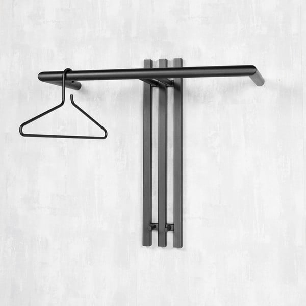 Черна метална стенна закачалка 65 cm Senza – Spinder Design-image-3