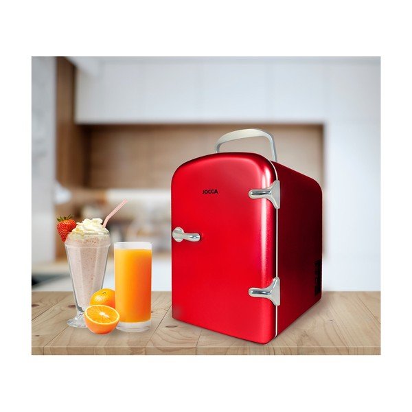 Червен преносим мини хладилник, 4 л - JOCCA-image-1