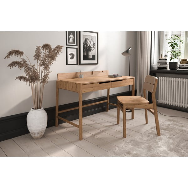 Работна маса от масивен дъб 65x120 cm Twig – The Beds-image-2