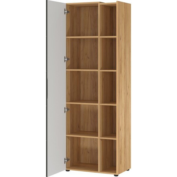 Тъмно сив шкаф за книги в дъб 62x182 cm Olvera - Germania-image-2