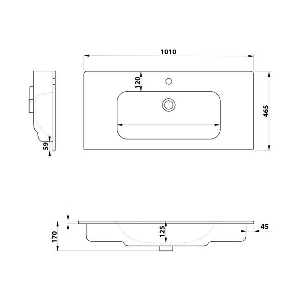 Бяла керамична мивка 101x46,5 cm Piedra – Sapho-image-3
