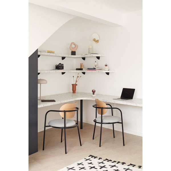 Сив трапезен стол в дъбов декор Eclipse - Teulat-image-1