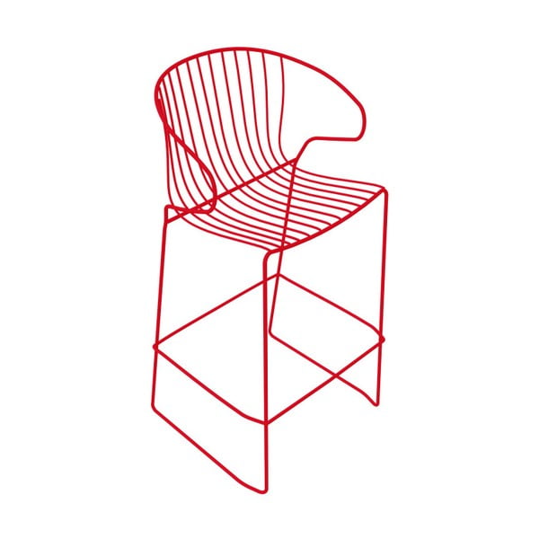 Červená barová židle Isimar Bolonia