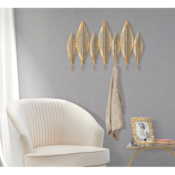 Метална стенна закачалка златна Long Leaf – Mauro Ferretti-image-1