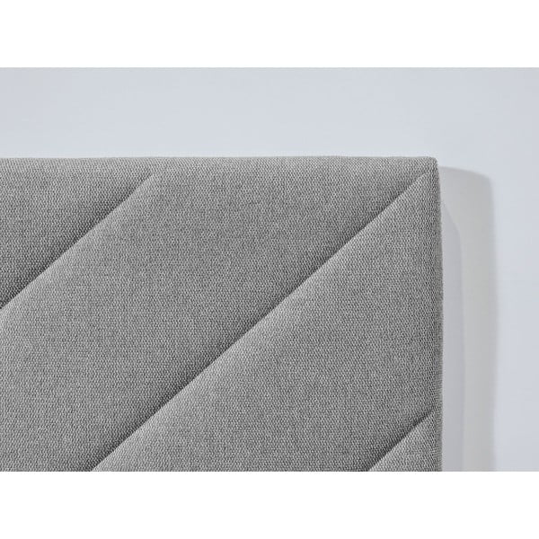 Светлосиво тапицирано двойно легло с включена подматрачна рамка 160x200 cm Romane – Bobochic Paris-image-4